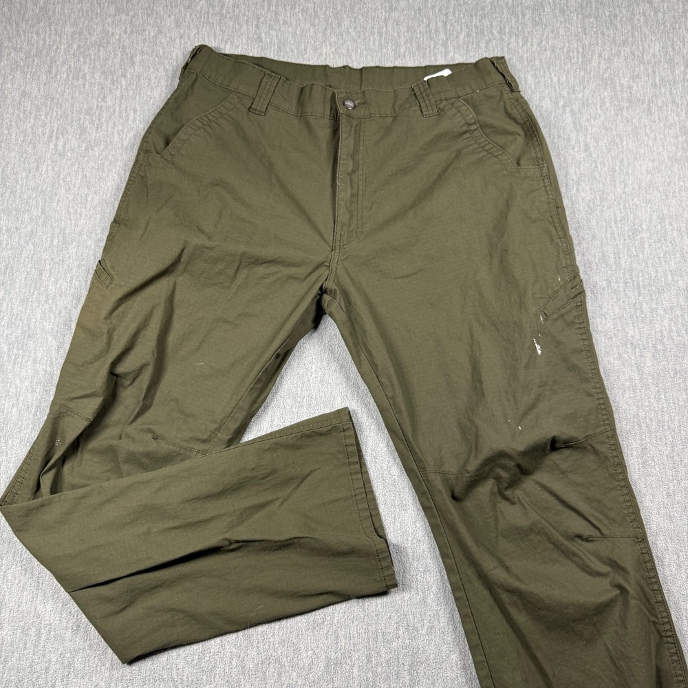 Genuine‎ Dickies Pants Mens 36x32 Green Carpenter Utility Work Wear Canvas Tough